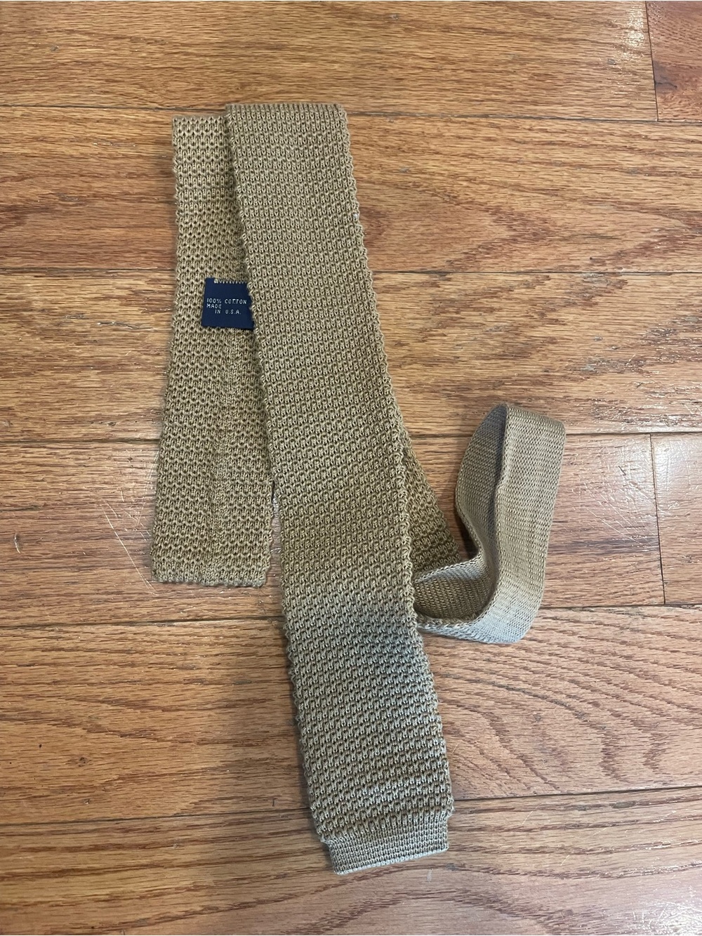 Lands' End Tan Knit Tie